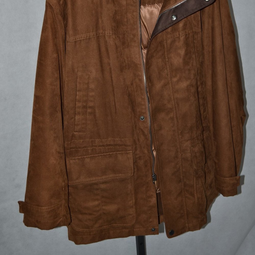 LONDON FOG BROWN SUEDE FOUR POCKETS  SIZE XL - Picture 2 of 5